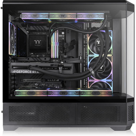 Thermaltake view 600 tg big tower behuizing (zwart | 2x usb-a | 1x usb-c | tempered glass)