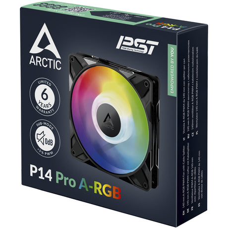 Arctic p14 pro a-rgb Gehäuselüfter (schwarz, 140 x 140 x 27 mm, PWM)
