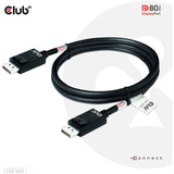 Club 3D DisplayPort 2.1 Vesa DP80 zertifiziertes Kabel Stecker-Stecker (Schwarz, 1,2 Meter, 4K 240 Hz, 8K 60 Hz, 80 Gbit/s)
