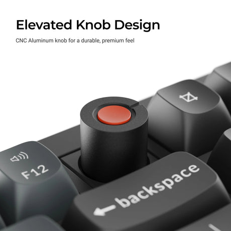 Keychron v6w-d3 8k qmk wired custom mechanical keyboard (zwart, us lay-out (qwerty), super brown, 100%, rgb leds, double-shot pbt, hot swap, 8k, knop)