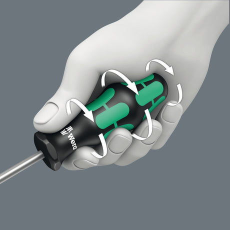 Wera Schraubendreher-Set 334 335 6 Kraftform Plus, Laserspitze mit Rack (schwarz grün, 6-teilig)