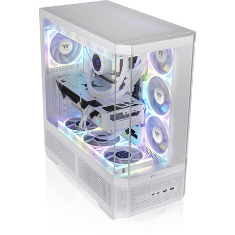 Thermaltake view 370 tg argb snow midi tower behuizing (wit | 2x usb-a | 1x usb-c | rgb | tempered glass)