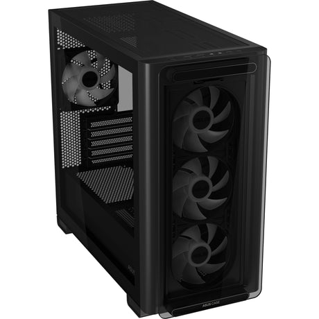 Asus a23 plus Mini-Tower-Gehäuse (schwarz | 2x USB-A | 1x USB-C | RGB | gehärtetes Glas)
