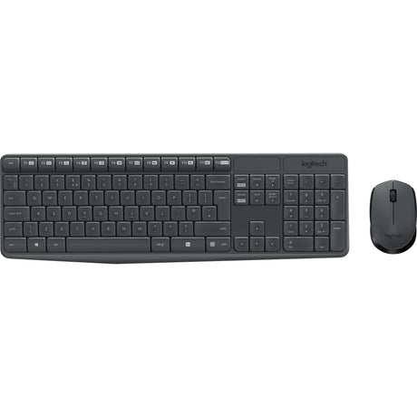 Logitech mk235 Wireless-Desktop-Set (schwarz, US-internationales Layout (QWERTY))