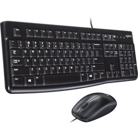 Logitech mk120 Desktop-Set (Schwarz, EU-Layout (QWERTZ), Gummikuppel)