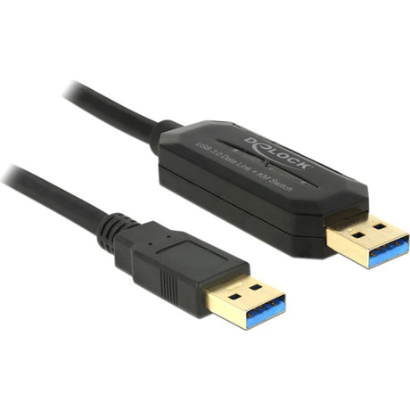 Delock Datenlink + km-Switch USB 3.0 > USB 3.0 Kabel (schwarz, 1,5 Meter)