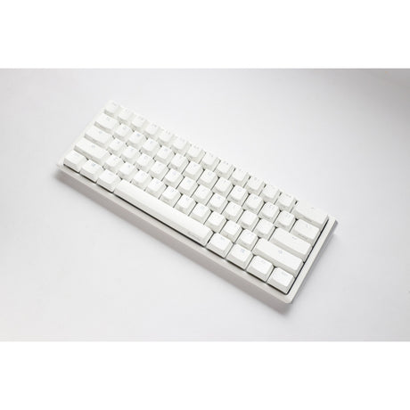 Ducky One 3 klassische reinweiße mechanische Mini-RGB-Tastatur (weiß, US-Layout (QWERTZ), Cherry MX-Rot, 60 %, RGB-LED, Double-Shot-PBT, Hot-Swap-fähig, Quack-Mechanik)