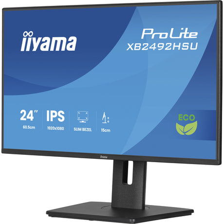 Iiyama Prolite xb2492hsu-b1 24 Monitor (Schwarz (matt), HDMI, Display Port, 2x USB-A, USB-B, 120 Hz)