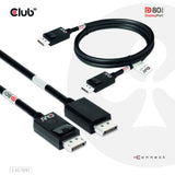 Club 3D DisplayPort 2.1 Vesa DP80 zertifiziertes Kabel Stecker-Stecker (Schwarz, 1,2 Meter, 4K 240 Hz, 8K 60 Hz, 80 Gbit/s)