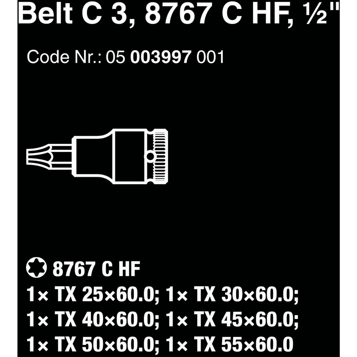 Waa Belt C 3 Zyklop Cap Set, 1 2