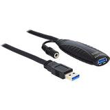 Delock USB 3.0 aktives Verlängerungskabel (schwarz, 10 Meter)