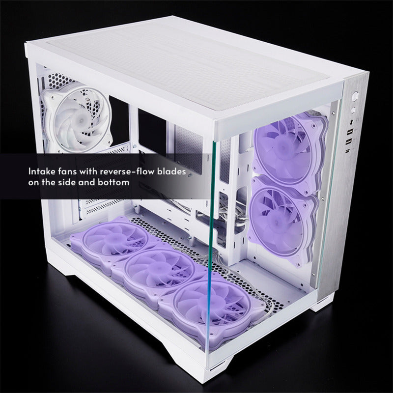 Chieftec Visio Midi Tower Gehäuse (weiß | 2x USB-A | 1x USB-C | RGB | gehärtetes Glas)