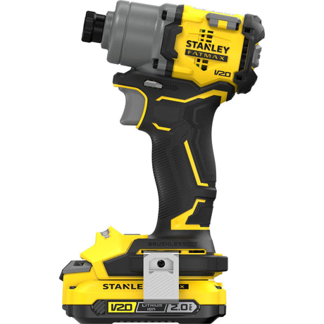 Stanley v20 18 V bürstenloser Schlagschrauber (gelb schwarz, Koffer, 2 Akkus und Ladegerät im Lieferumfang enthalten)
