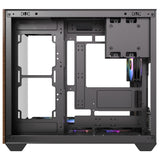 Antec cx800 Wood Argb Midi-Tower-Gehäuse (schwarze Holzfarbe | 1x USB-A | 1x USB-C | gehärtetes Glas)