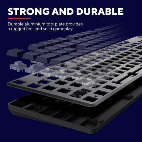 Mechanische Gaming-Tastatur Trust GXT 866 Torix (Schwarz, US-Layout (QWERTY), Huano Red, 100 %, RGB)