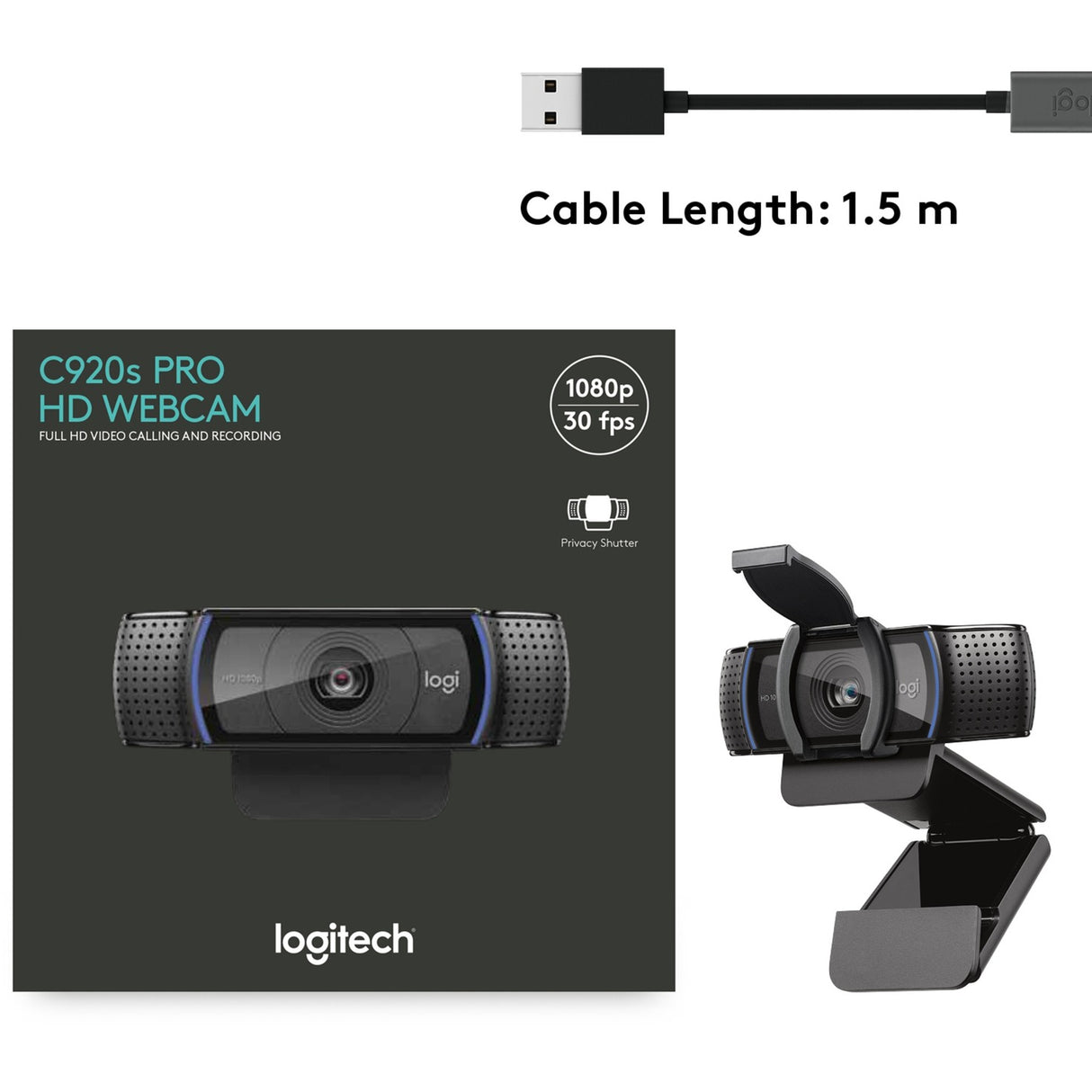 Logitech C920S HD -Webcam