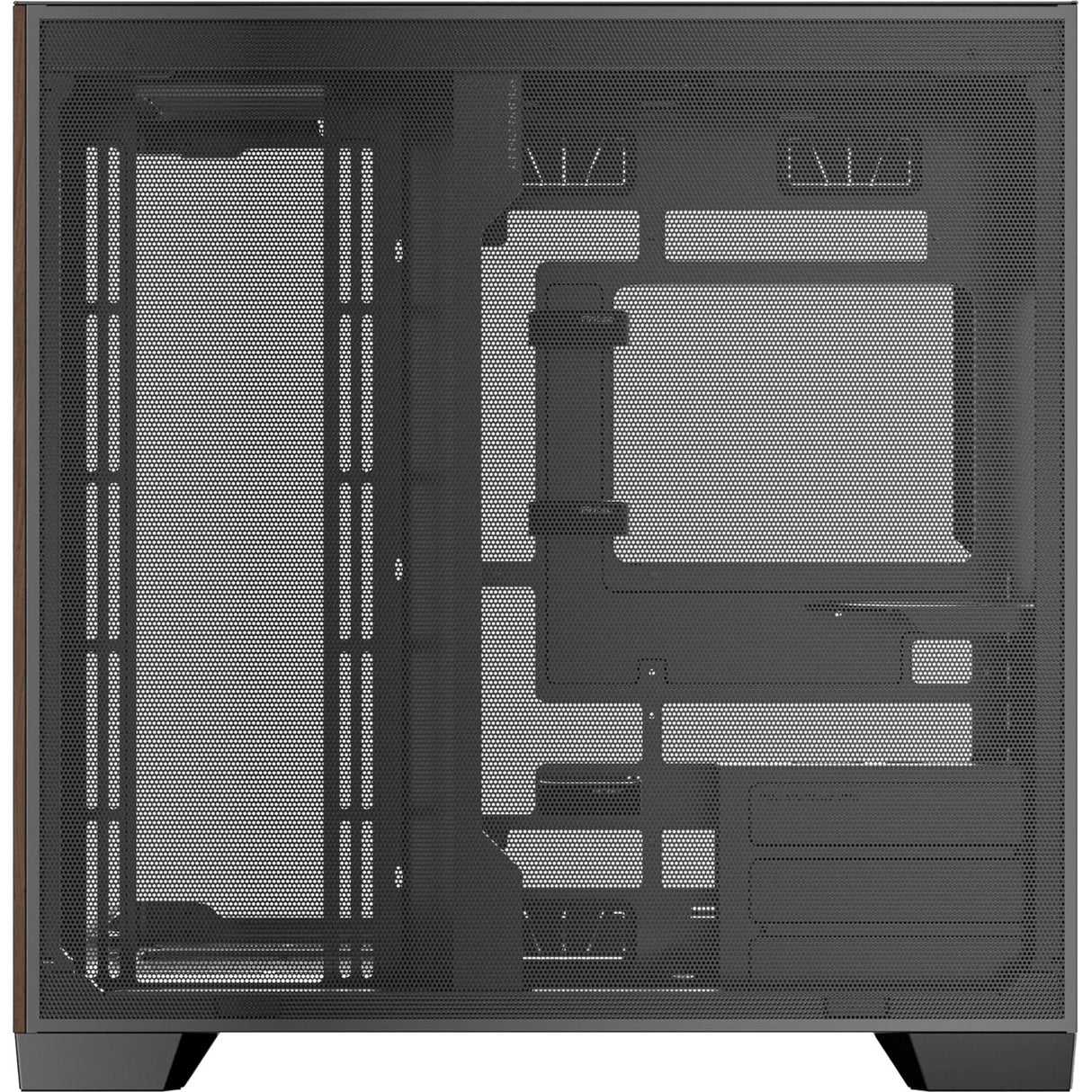 Antec C8 Curve Wood Midi-Tower-Gehäuse (schwarze Holzfarbe | 2x USB-A | 1x USB-C | gehärtetes Glas)