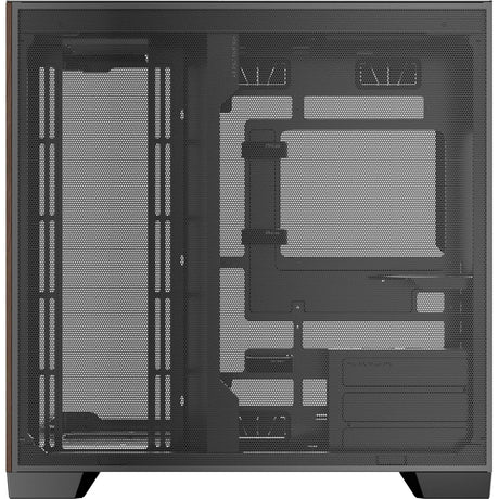 Antec C8 Curve Wood Midi-Tower-Gehäuse (schwarze Holzfarbe | 2x USB-A | 1x USB-C | gehärtetes Glas)