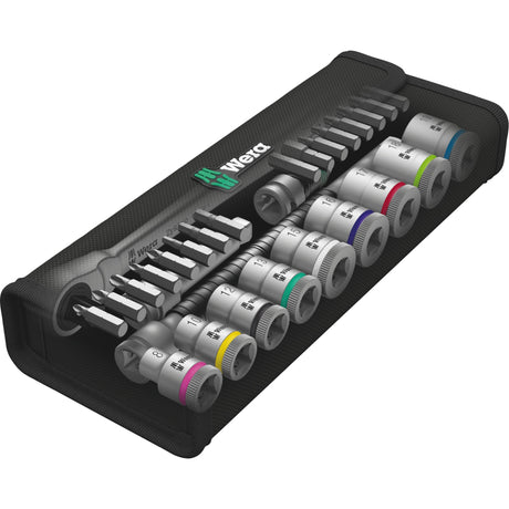 Wera 8100 SB 8 Zyklop Metall-Ratschensatz, Schaltklinke, 3 8-Antrieb, metrisch, 29-teilig – 1 Stück – 05004048001