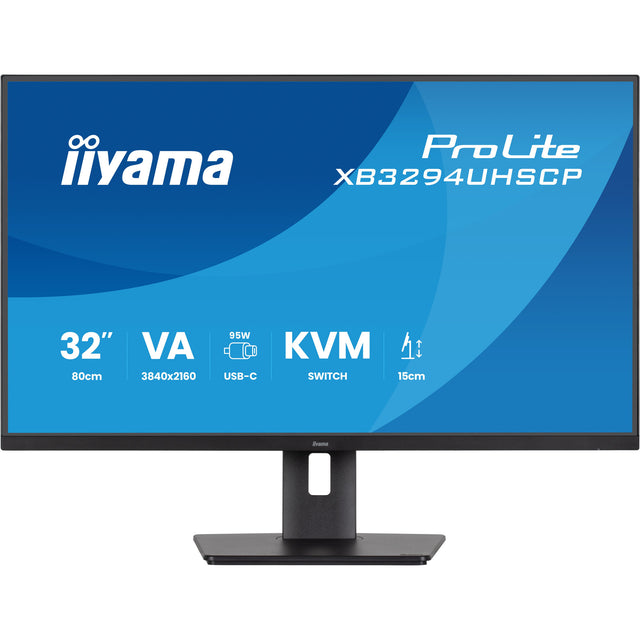 Iiyama Prolite xb3294uhscp-b1 31,5 4K-UHD-Monitor (schwarz, 2x HDMI, Display-Port, 2x USB-A, 3x USB-C)