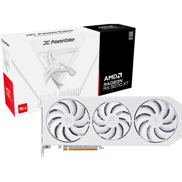 Powercolor Radeon RX 9070 XT Hellhound Spectral White 16GB GDDR6 Grafikkarte (weiß, RDNA4, GDDR6, 3x Display Port, 1x HDMI)