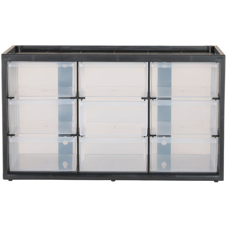 Stanley Kommode 9 Fächer Werkzeugkasten (schwarz transparent)