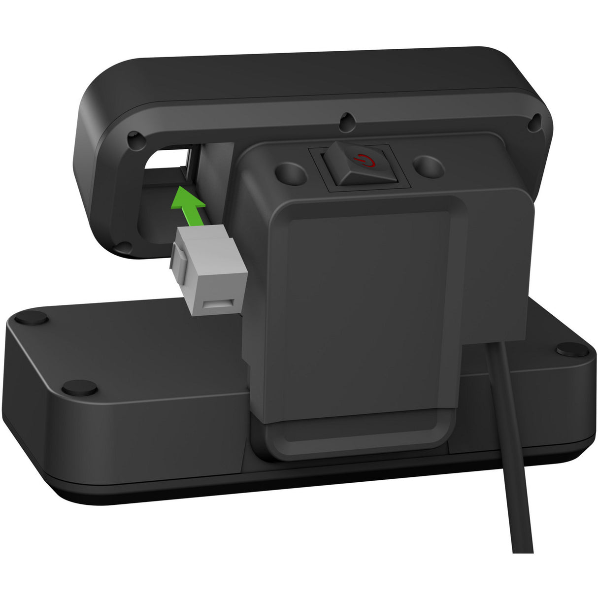 Brennerstuhl Estilo Duplex-Steckdose mit Schalterdose (Schwarz Silber, 2x Steckplatz für Keystone-Module)