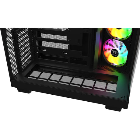 Thermaltake View 380 XL WS ARGB MIDI Tower Gehäuse (schwarze Holzfarbe | 2x USB-A | 1x USB-C | RGB | gehärtetes Glas)