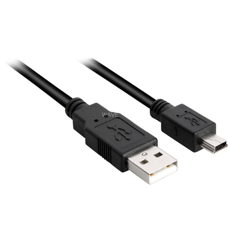 Sharkoon USB-A 2.0 > Mini USB-B Kabel (schwarz, 3 Meter, doppelte Abschirmung)