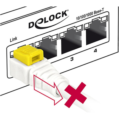 Delock Netzwerkkabel RJ-45 Secure mit Cat.6a (weiß, 85335, 5 Meter)