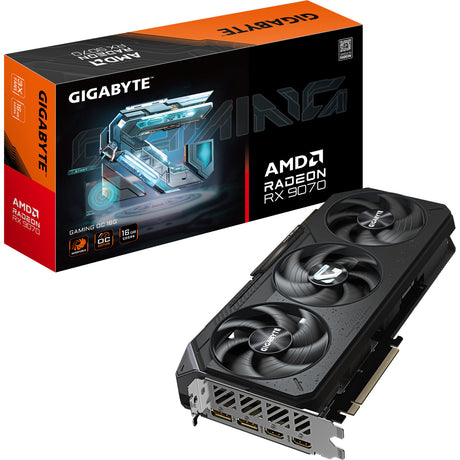 Gigabyte Radeon RX 9070 Gaming Oc 16G Grafikkarte (Schwarz, 2x Display Port, 2x HDMI, Rdna4)