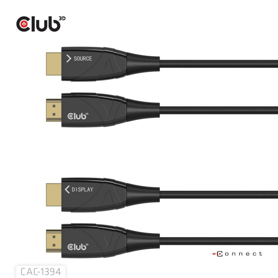 Club 3D HDMI-Hybrid-AOC-Kabel 8K60Hz 4K120Hz, 100 m Kabel (schwarz)