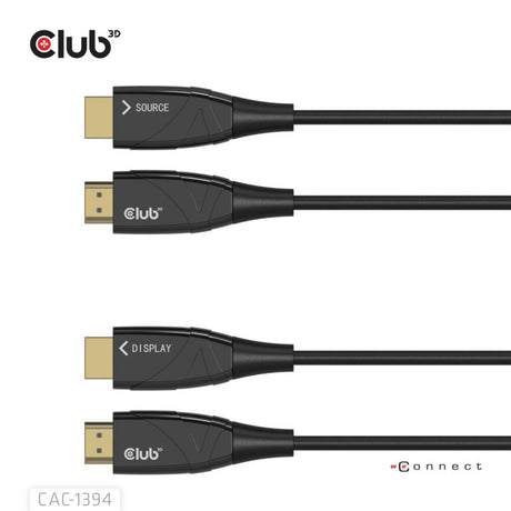 Club 3D HDMI-Hybrid-AOC-Kabel 8K60Hz 4K120Hz, 100 m Kabel (schwarz)