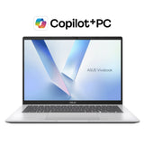 Asus vivobook 14 m1407ga-ly012w 14 copilot+ laptop (zilver | ryzen 7 445 | radeon 840m | 16 gb | 512 gd ssd)