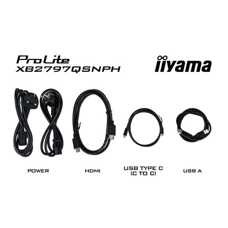 Iiyama Prolite xb2797qsnph-b1 27 Monitor (schwarz, HDMI, Displayport, USB-C, LAN, Audio, Webcam)