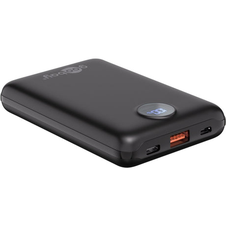 Goobay Powerbank kompakt 10.000 mAh (Schwarz, 10 Ah, 1x USB-A, 1x USB-C, Power Delivery, Schnellladung)