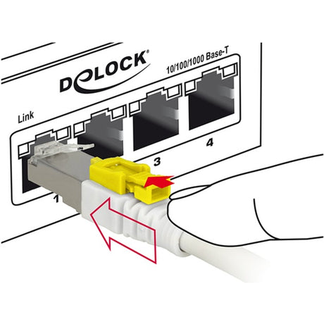 Delock Patchkabel RJ-45 sicher mit Cat.6a (weiß, 85333, 3 Meter)