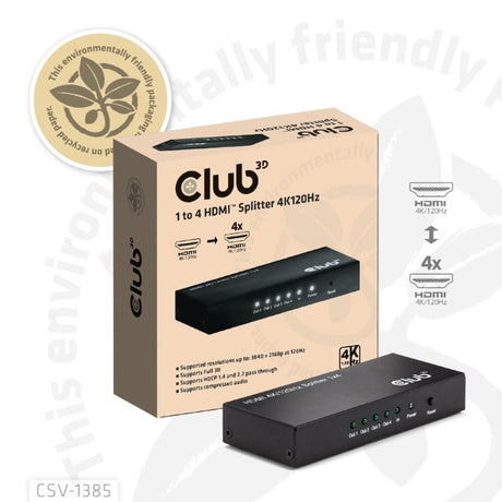 Club 3D HDMI Splitter 1x > 4x HDMI 4K 120Hz (schwarz)