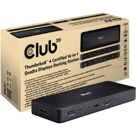 Club 3D Thunderbolt 4, 16-in-1 Quadra Displays Dockingstation Dockingstation