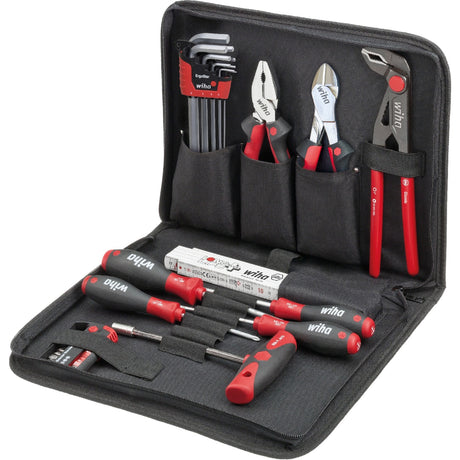 Wiha Werkzeugset Mechaniker-Werkzeugset (schwarz rot, 31-teilig im Werkzeugkoffer)