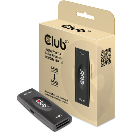 Club 3D DisplayPort 1.4 Active Repeater 4K120Hz HBR3 F F Kabel (Schwarz)