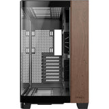 Antec C8 Curve Wood Midi-Tower-Gehäuse (schwarze Holzfarbe | 2x USB-A | 1x USB-C | gehärtetes Glas)