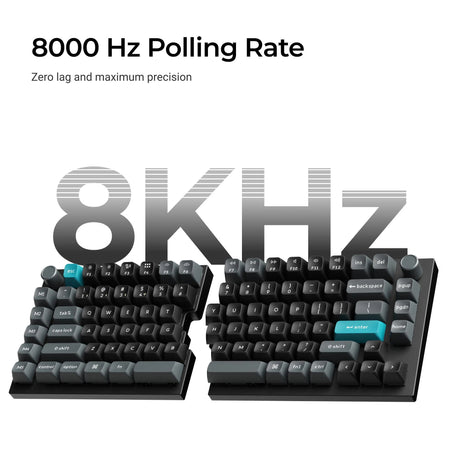 Keychron q11 ultra 8k wireless custom mechanical keyboard (zwart, us lay-out (qwerty), silk pom red, 100%, rgb leds, ksa double-shot pbt, hot swap, 2.4ghz | bluetooth 5.2 | usb-c)