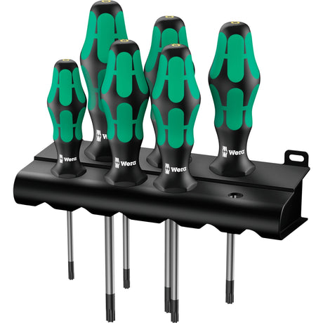 Wera 367 6 Torx HF Schraubendreher-Set Kraftform Plus + Rack (schwarz grün, 6-teilig)
