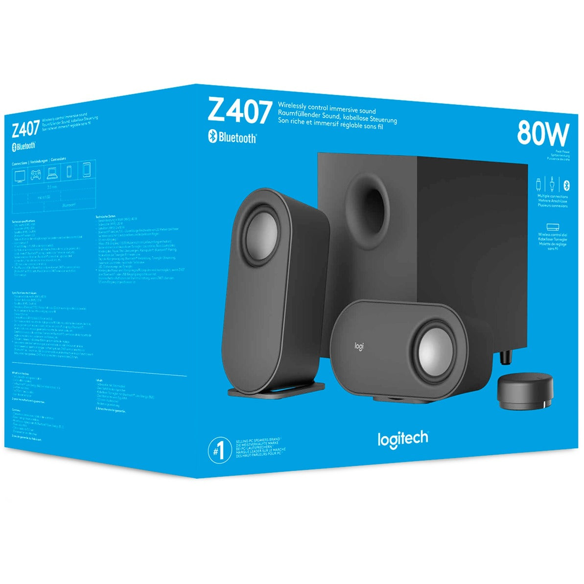 Logitech z407 Bluetooth-PC-Lautsprecher (schwarz, Bluetooth)