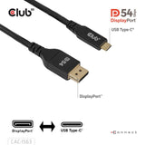 Club 3D USB-C auf DisplayPort 2.1 DP54 Bidirektionales Kabel, 8K120Hz 2m (Schwarz)