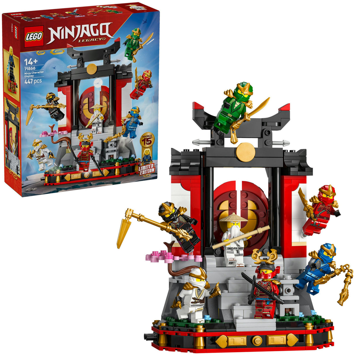 Lego Ninjago 71866 Display zum 15-jährigen Jubiläum mit Ninja-Figuren