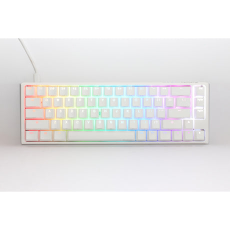 Ducky One 3 klassische reinweiße SF RGB mechanische Tastatur (weiß, US-Layout (Qwerty), Cherry MX Braun, 65 %, RGB-LEDs, Double-Shot PBT, Hot-Swap-fähig, Quack-Mechanik)