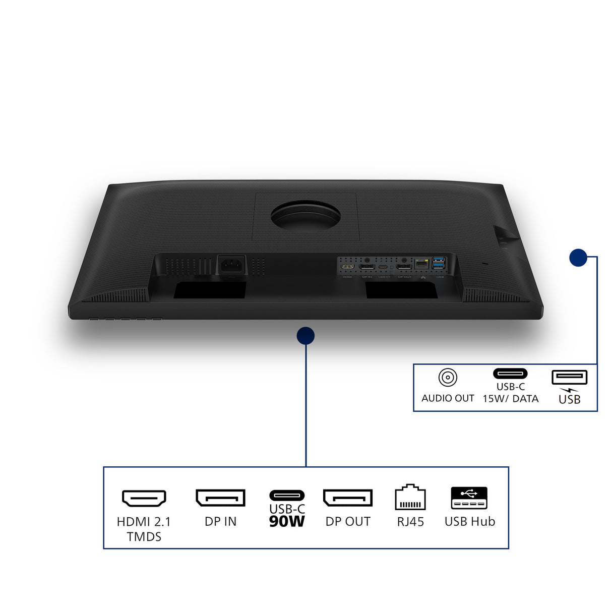 Philips 24b2u3601 00 23.8 monitor (zwart, hdmi, displayport, usb-c, lan, audio, 120 hz)