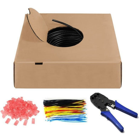 Goobay Netzwerkkabel Cat.6 u UTP, Outdoor (schwarz, 100 Meter)